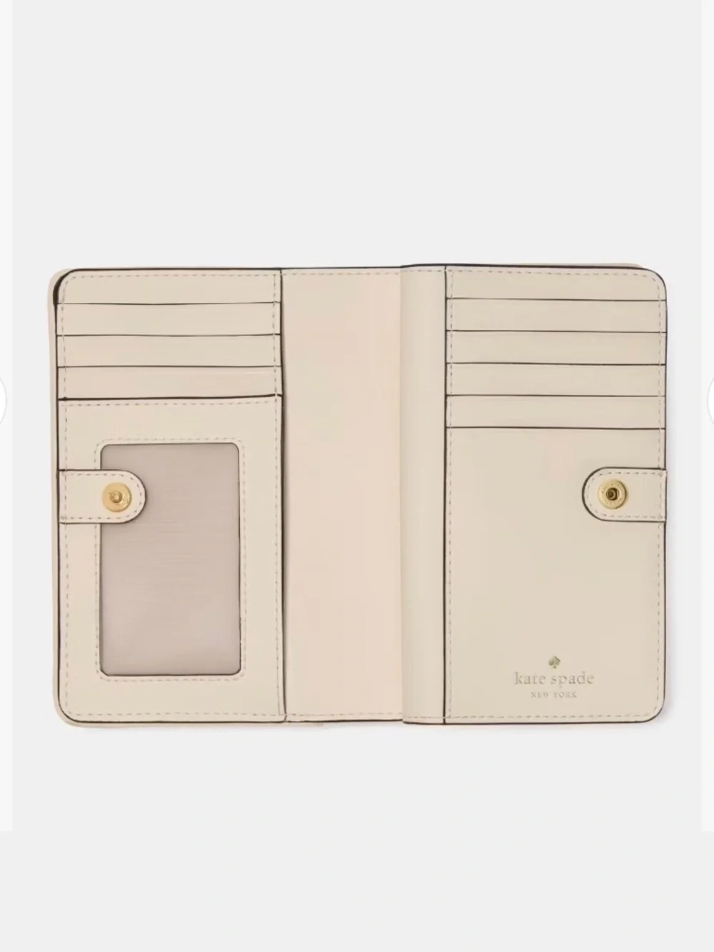 NWT Kate Spade Medium Bifold Wallet Beige/Cream Zebra Stripe - Picture 3 of 9